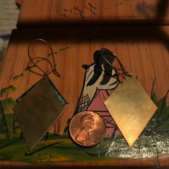 3 for $10:  Unique Gold Metal Dangly Earrings - Picture 2 of 2